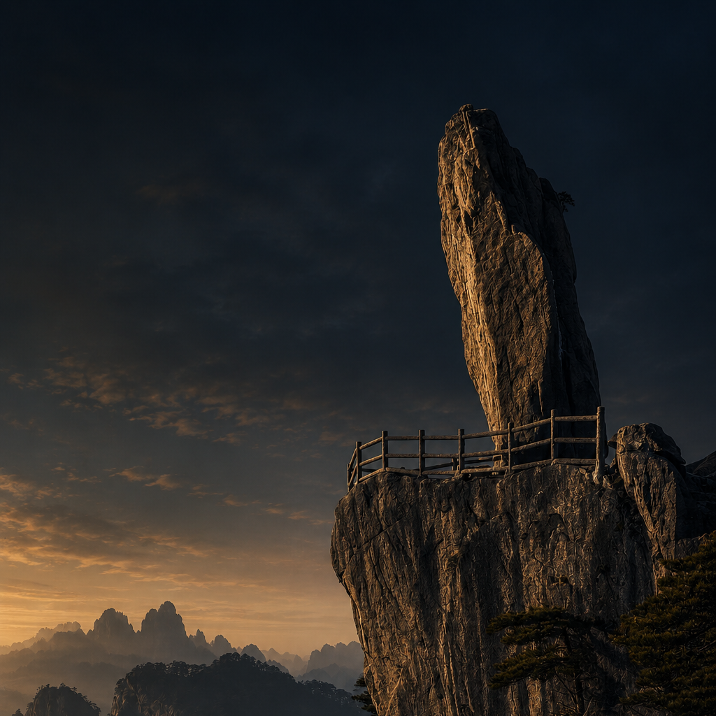 Huangshan flying-over rock