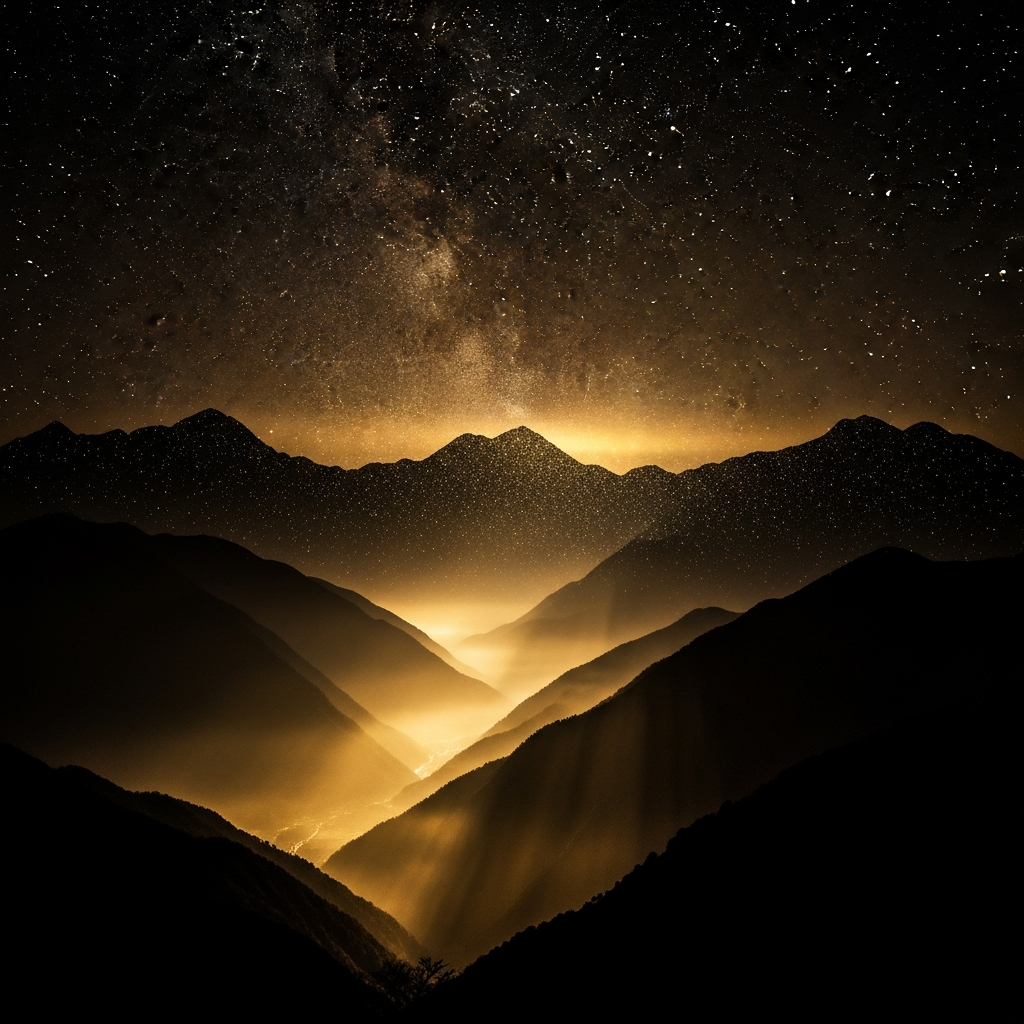 Atmospheric Huangshan mountain scene